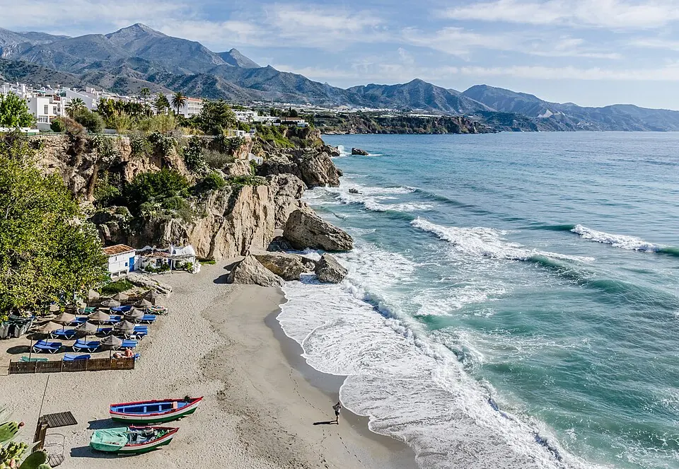 View from the Balcón de Europa, Nerja's viewpoint over the sea.