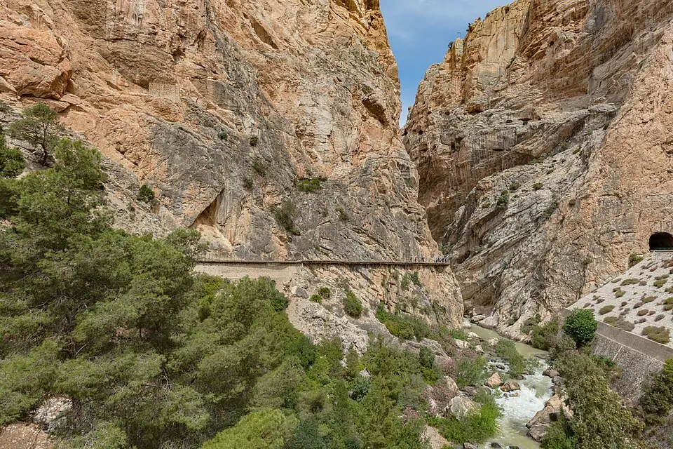The Caminito del Rey walkways in the Gaitanes gorge.