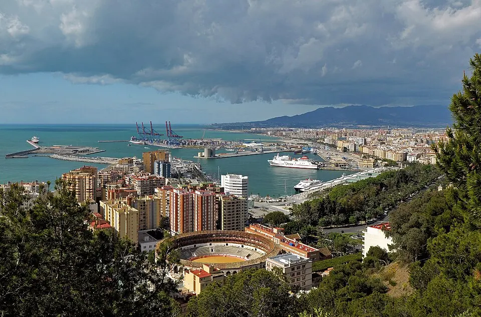 Panoramic view of Málaga from Gibralfaro