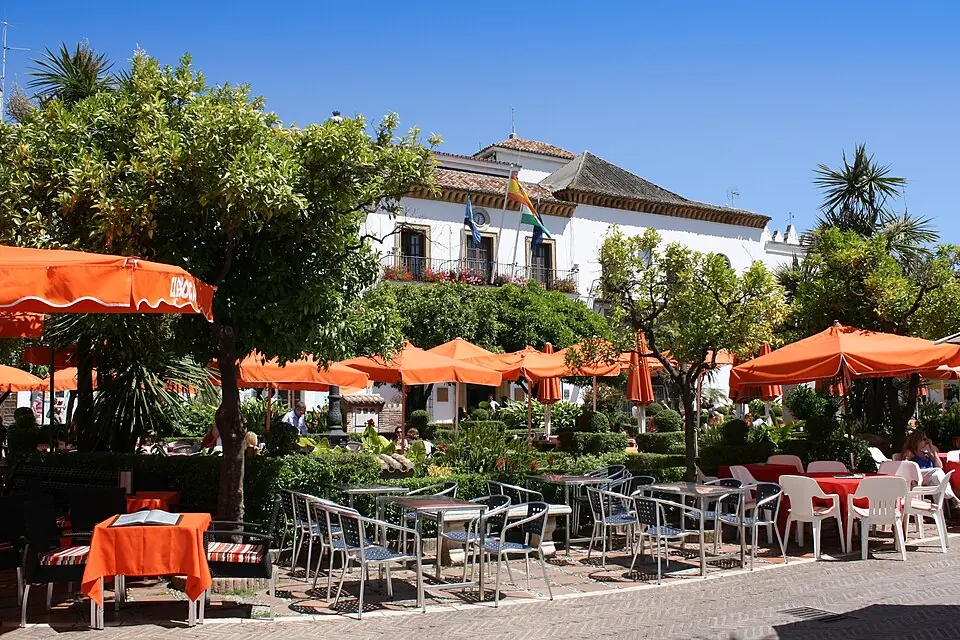 Plaza de los Naranjos, the heart of Marbella's old town.