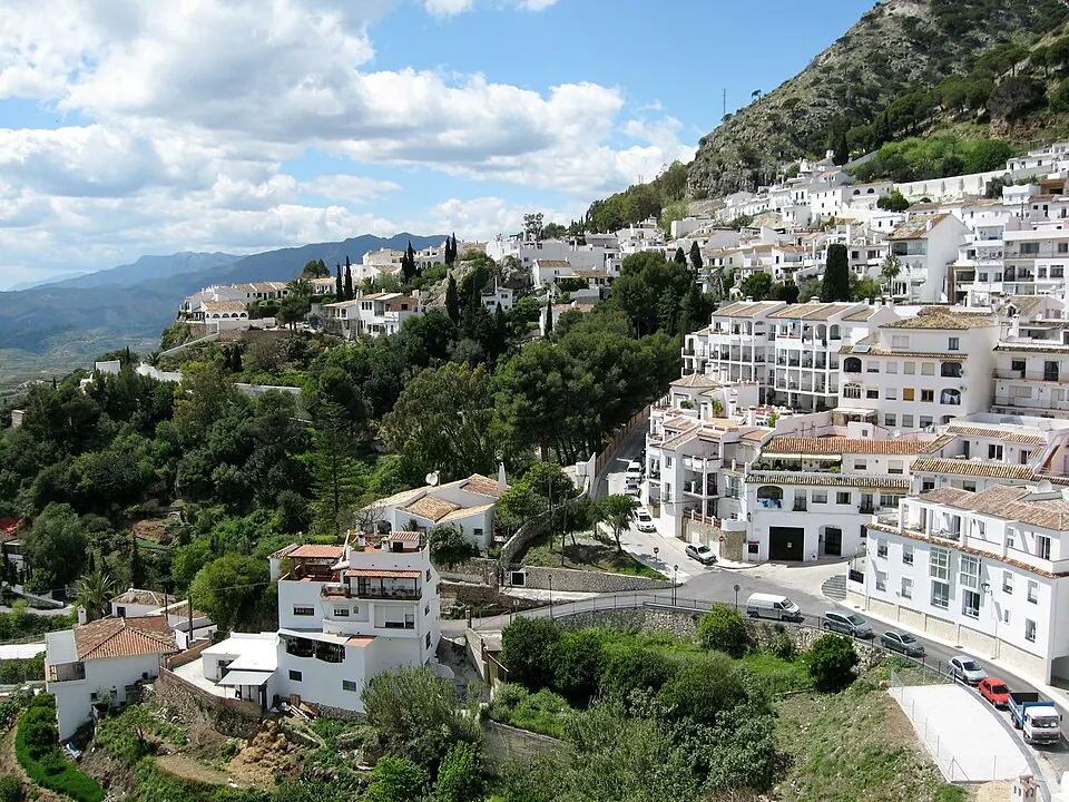 Mijas Pueblo, its white houses facing the Mediterranean.
