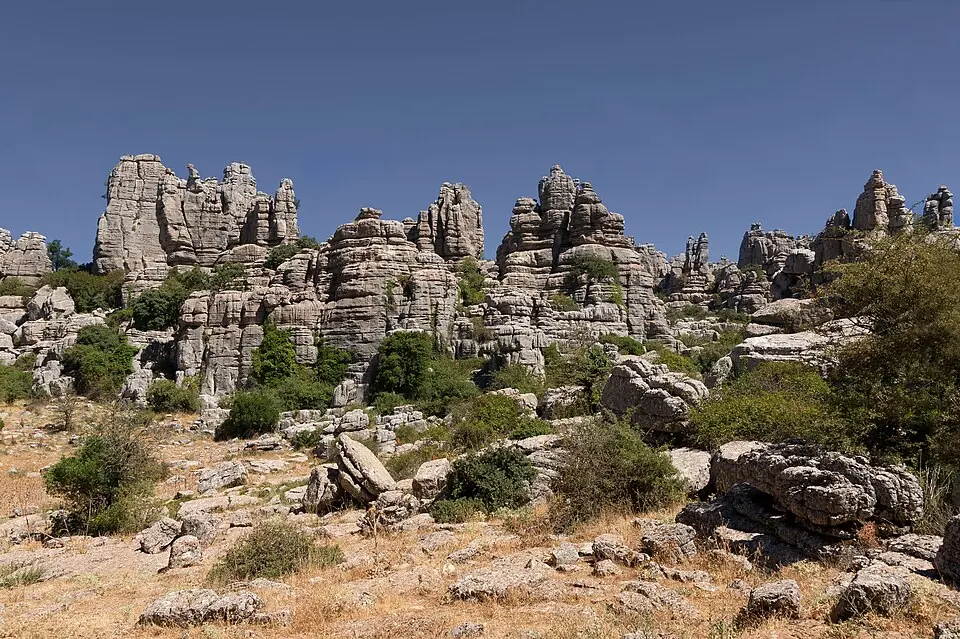 The limestone formations of El Torcal de Antequera.